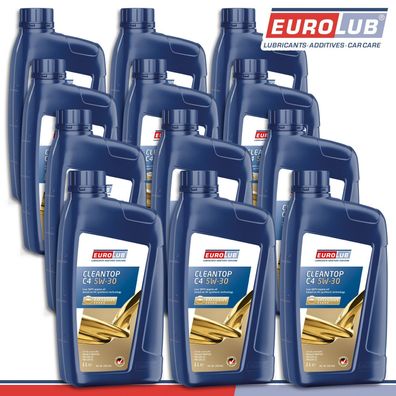 EuroLub 12 x 1 l Cleantop C4 5W-30 Top Qualität Motoröl