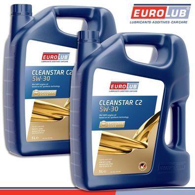 EuroLub 2 x 5 l Cleanstar C2 5W-30 Motoröl Renault Citroen Fiat Verschleißschutz