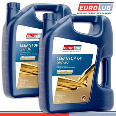 EuroLub 2 x 5 l Cleantop C4 5W-30 Top Qualität Motoröl
