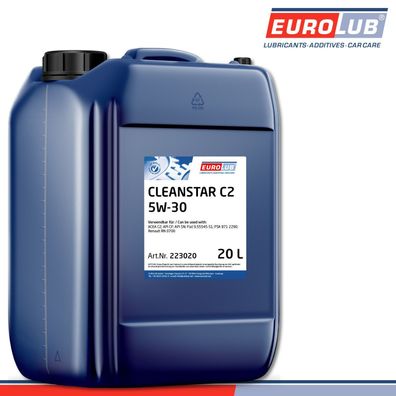 EuroLub 20 l Cleanstar C2 5W-30 Motoröl Renault Citroen Fiat Verschleißschutz