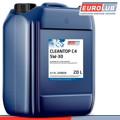 EuroLub 20 l Cleantop C4 5W-30 Top Qualität Motoröl