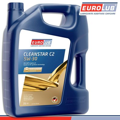 EuroLub 5 l Cleanstar C2 5W-30 Motoröl Renault Citroen Fiat Verschleißschutz