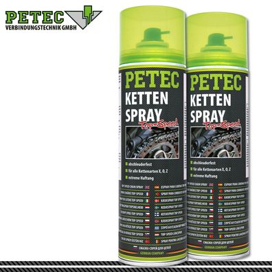 Petec 2x 500ml Kettenspray Top-Speed Schmiermittel MTB Motorrad Rad Öl Fett