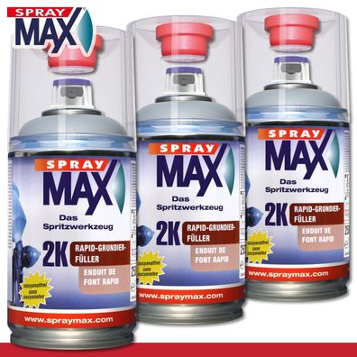 Kwasny SprayMax 3 x 250 ml 2K Rapid-Grundierfüller Spot Repair Kleinreparatur