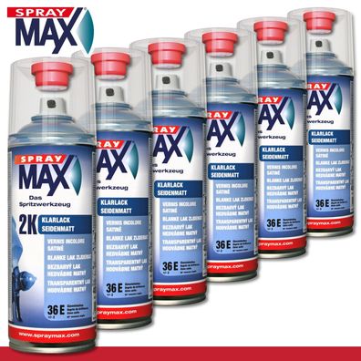 Kwasny SprayMax 6 x 400 ml 2K Klarlack seidenmatt sehr witterungsbeständig