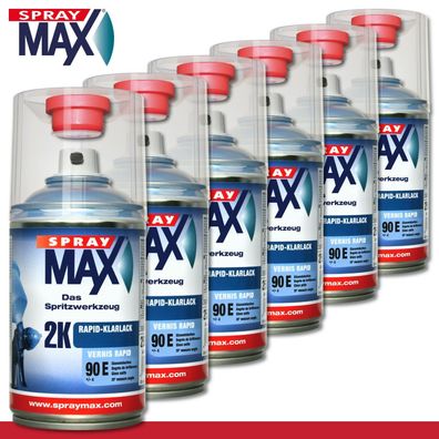 Kwasny SprayMax 6x 250 ml 2K Rapid Klarlack Spot Repair sehr witterungsbeständig