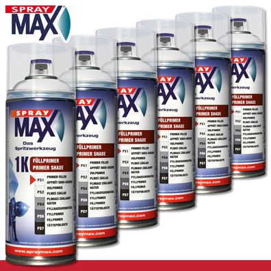 Kwasny SprayMax 6x400ml 1K Füllprimer Primer Shade Spot Repair Rostschutz Füller