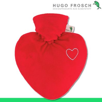 Hugo Frosch Wärmflasche Herz Velours rot | Made in Germany