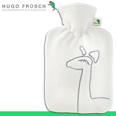 Hugo Frosch Wärmflasche Klassik Doublefleece weiß »Giraffe« | Made in Germany