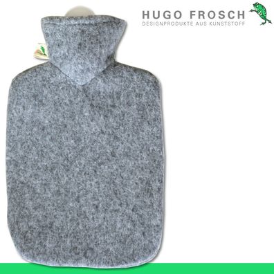 Hugo Frosch Wärmflasche Klassik Strickbezug Filzoptik grau-melange