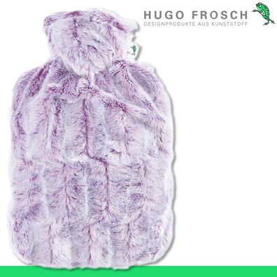 Hugo Frosch Wärmflasche Klassik Tierfelloptik lila-silber | Made in Germany