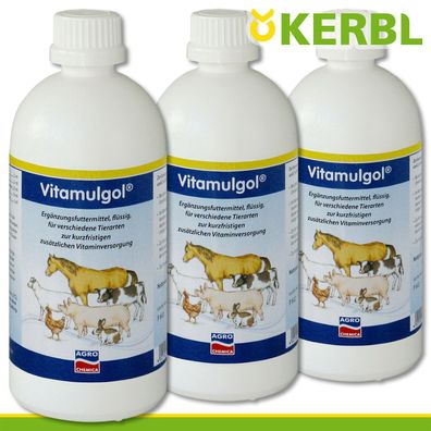 Kerbl 3 x 500 ml Vitamulgol® Liquid Vitaminkonzentrat Ergänzungsfuttermittel