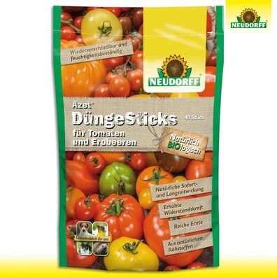 Neudorff Azet 80 g (=40 Sticks) DüngeSticks für Tomaten und Erdbeeren