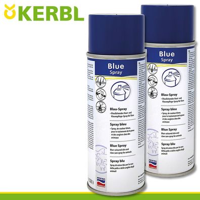Kerbl 2x 400ml Hautpflege Blau-Spray Blue Spray Klauen Pferde Kühe Gelenke Narbe