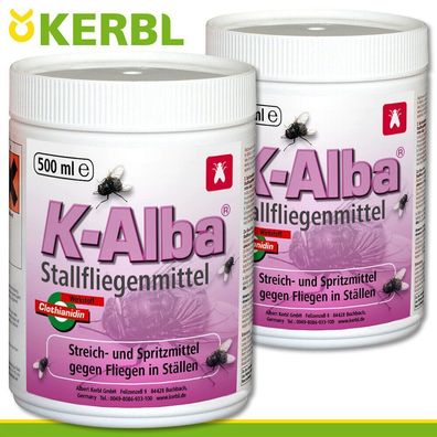 Kerbl 2x 500ml Stallfliegenmittel K-Alba® Bekämpfung Schutz Schweine Kühe Vieh