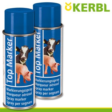 Kerbl 2x 500ml Viehzeichenspray Top Marker blau Markierung Schweine Kühe Schafe