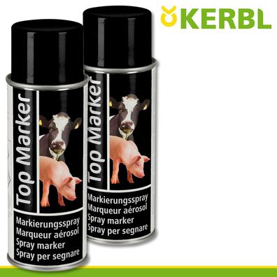 Kerbl 2x 500ml Viehzeichenspray Top Marker schwarz Markierung Schafe Kühe