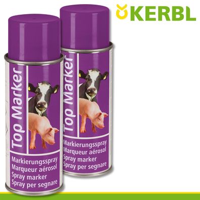 Kerbl 2x 500ml Viehzeichenspray Top Marker violett Rinder Farbe Markierung Schaf