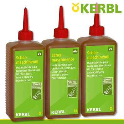Kerbl 3x 500ml Schermaschinenöl Schmiermittel Geräte Pflege Wartung