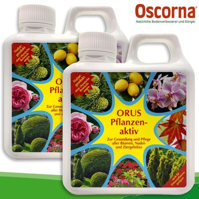Oscorna 2 x 1 l ORUS Pflanzenaktiv für gesunde Blumen, Nadel- und Ziergehölze