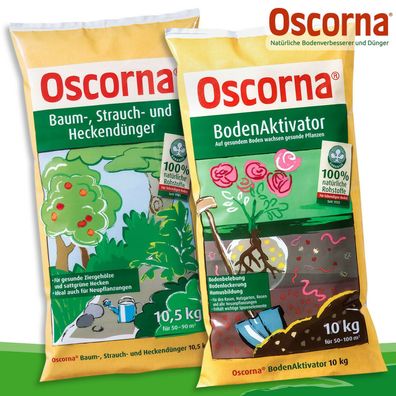 Oscorna® Set: BodenAktivator 10 kg + Baum-, Strauch- und Heckendünger 10,5 kg