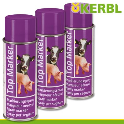 Kerbl 3x 500ml Viehzeichenspray Top Marker violett Weide Schafe Schweine Stall
