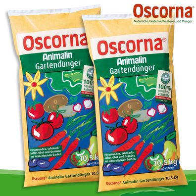 Oscorna®-Animalin 2 x 10,5 kg Gartendünger | Organischer NPK-Dünger 7-4-0,5
