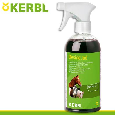 Kerbl 500ml Desino Jod Plus Desinfektionsspray Hautpflege Schutz Wundheilung Kuh