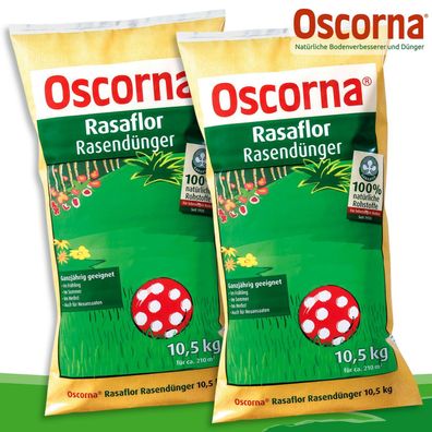Oscorna®-Rasaflor 2 x 10,5 kg Rasendünger | Organischer NPK-Dünger 8-4-0,5
