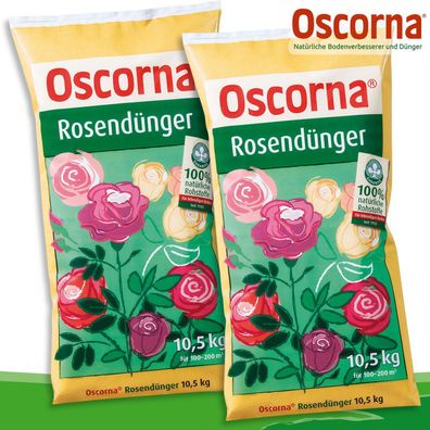 Oscorna®-Rosendünger 2 x 10,5 kg | Organischer NPK-Dünger 6-9-0,5