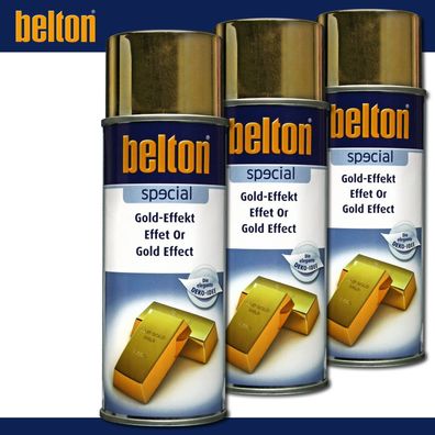 Kwasny Belton special 3 x 400 ml Gold-Effekt Spraylack Sprühlack Effektlack