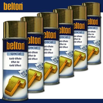 Kwasny Belton special 6 x 400 ml Gold-Effekt Spraylack Sprühlack Effektlack