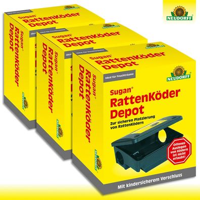 Neudorff 3x Sugan® RattenKöder Depot Dachboden Keller Garage Haus Bekämpfung