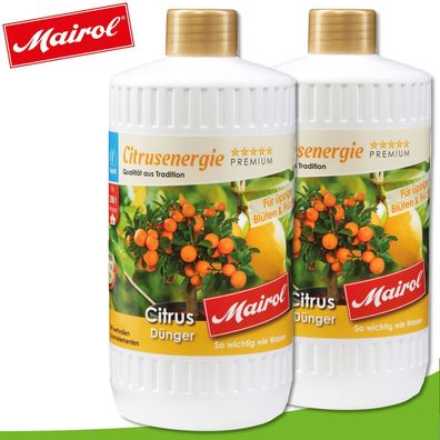 Mairol 2 x 1000 ml Citrusenergie Dünger Zitronen Orangenbaum Limette Liquid