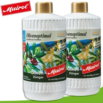 Mairol 2 x 1000 ml Olivenoptimal Dünger Nährstoffe Wachstum Früchte Liquid Baum