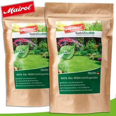 Mairol 2 x 1kg NutriZeolith Nährstoffspeicher Rasen Granulat Dünger Wachstum
