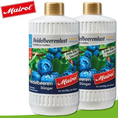 Mairol 2x 1000ml Heidelbeerenlust Dünger Garten Mineral Liquid Früchte Wachstum