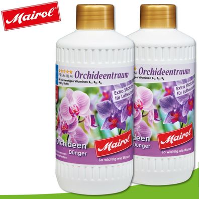 Mairol 2x 500 ml Orchideentraum Dünger Pflanzen Liquid Blumen Topf Kübel Balkon