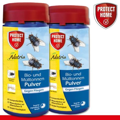 Protect Home 2x 500g Natria Bio- und Mülltonnen Pulver Fliegen Maden Bekämpfung