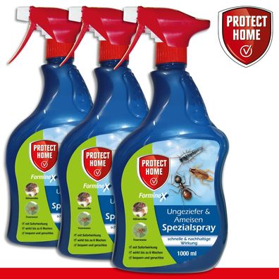 Protect Home 3 x 1000 ml FormineX Ungeziefer & Ameisen Spezialspray Bekämpfung