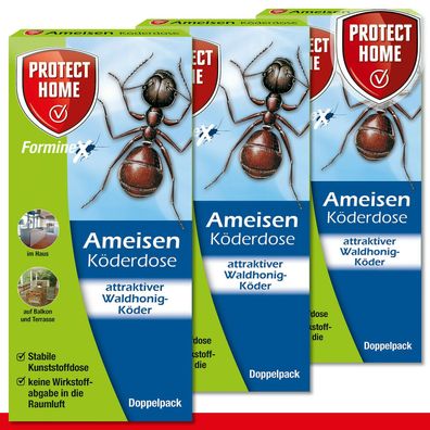 Protect Home 3 x 2 Stück FormineX Ameisen Köderdose Bekämpfung Garten Haus