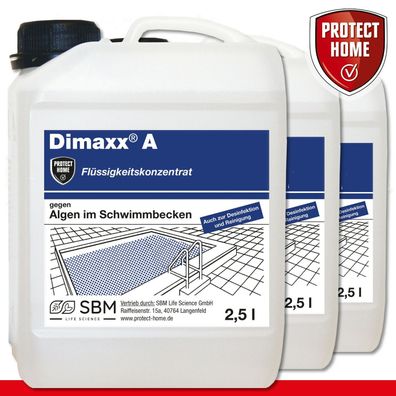 Protect Home 3 x 2500 ml DimaXX® A | gegen Algen im Schwimmbecken