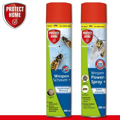 Protect Home FormineX 600 ml Wespen Power-Spray + & 600 ml WespenSchaum +