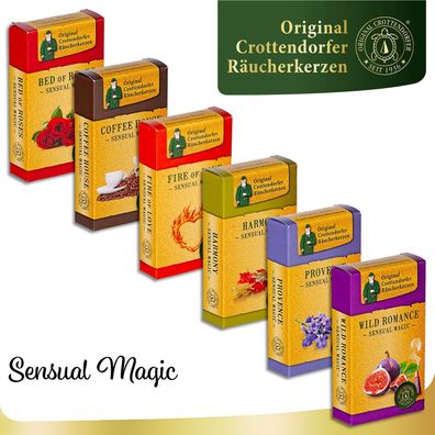 Original Crottendorfer Räucherkerzen Sensual Magic 20 Stück Größe M 6 Düfte