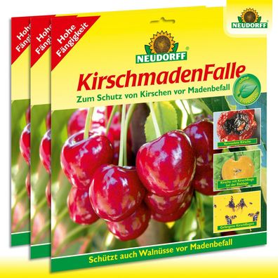 Neudorff 3 x 7 Stück KirschmadenFalle Obstbaum Schutz Früchte Leimfalle Garten