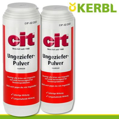 Kerbl 2x 500g CIT Ungezieferpulver Kellerasseln Vogelmilbe Drahtwürmer Schutz