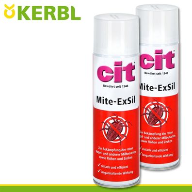 Kerbl 2x 500ml cit Mite-ExSil Milbenpulverspray Bekämpfung Pflege Schutz Pferde