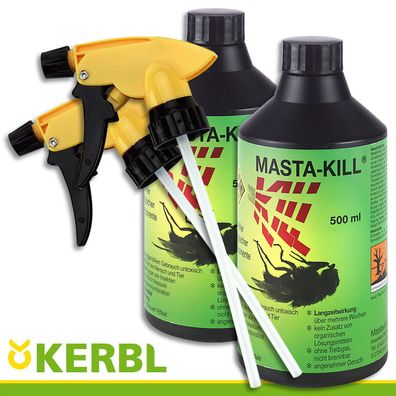 Kerbl 2x 500ml MASTA-KILL mit Sprühkopf Schädlinge Insekten Box Stall Schweine