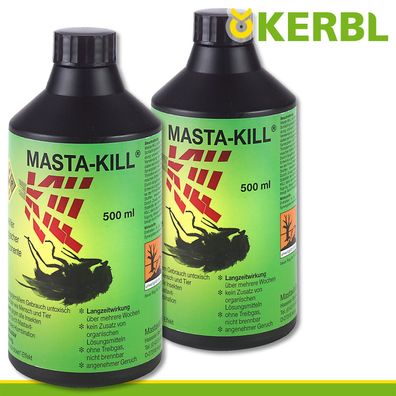 Kerbl 2x 500ml MASTA-KILL ohne Sprühkopf Schädlinge Insekten Stall Schutz Fliege