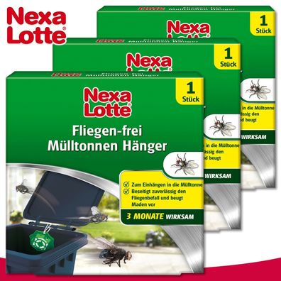 Nexa Lotte 3 x 1 Stück Fliegen-Frei Mülltonnenhänger (Gr. Mittel)